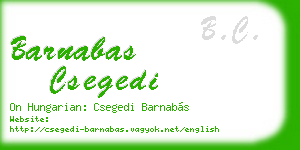barnabas csegedi business card